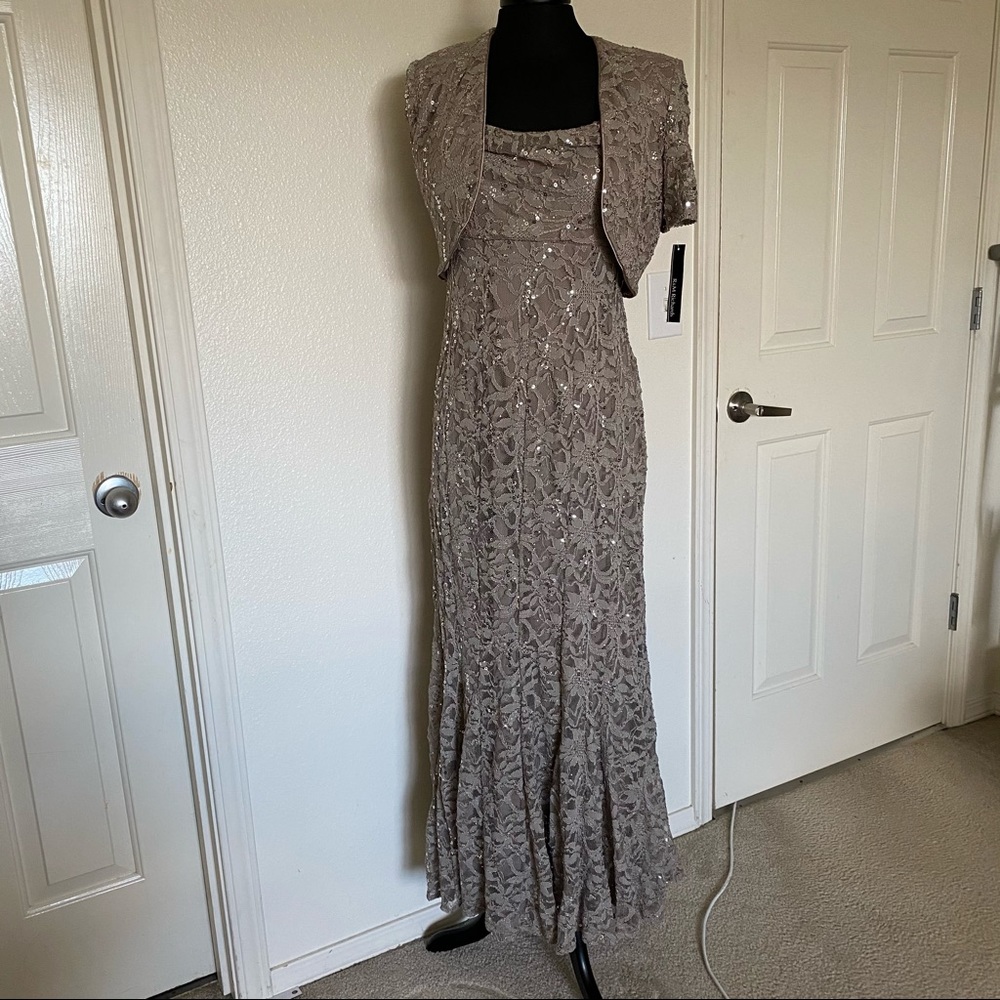 R&M Richards Mocha 2 Piece Gown